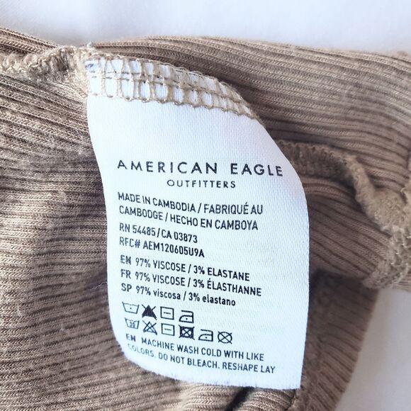 American Eagle Soft & Sexy Ribbed Tissuethin Long Sleeve Size S - Picture 3 of 4